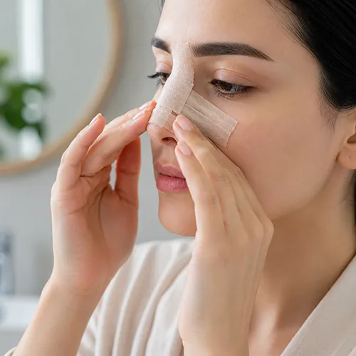 چسب زدن بعد از عمل بینی
